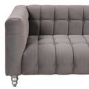 89" Modern Sofa Dutch Fluff Upholstered sofa with solid wood legs, buttoned tufted backrest,gray