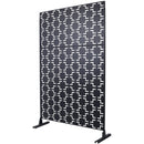Outdoor / Indoor Privacy Screen Metal Privacy Screen, Freestanding Decorative Privacy Screen For Deck Balcony Patio - Black