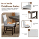 Topmax - 7 Piece Traditional Extendable Dining Table Set With Butterfly Leaf And 6 Upholstered Dining Table Set by HouseOfZazla