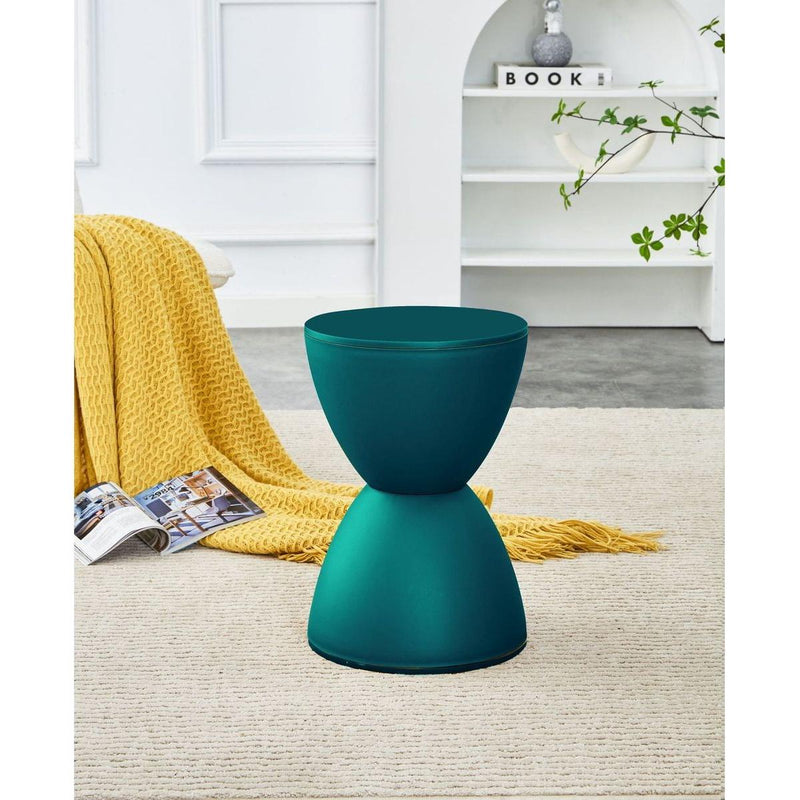 Dark green prince stool side table Contemporary Modern Accent Stool in Whit