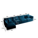 Modular Sectional Sofa for Living Room, U Shaped 5 Seater with Ottoman by HouseOfZazla