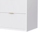 4-Piece Entertainment Wall Unit with 13 shelves,8 Drawers and 2 Cabinets, Multifunctional TV Stand Media Storage Cabinet with Fluted Line Surface for Living Room, for TVs Up to 70"