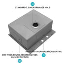 Drop In Kitchen Sink, 16 Gauge Stainless Steel, Single Bowl, Topmount Basin