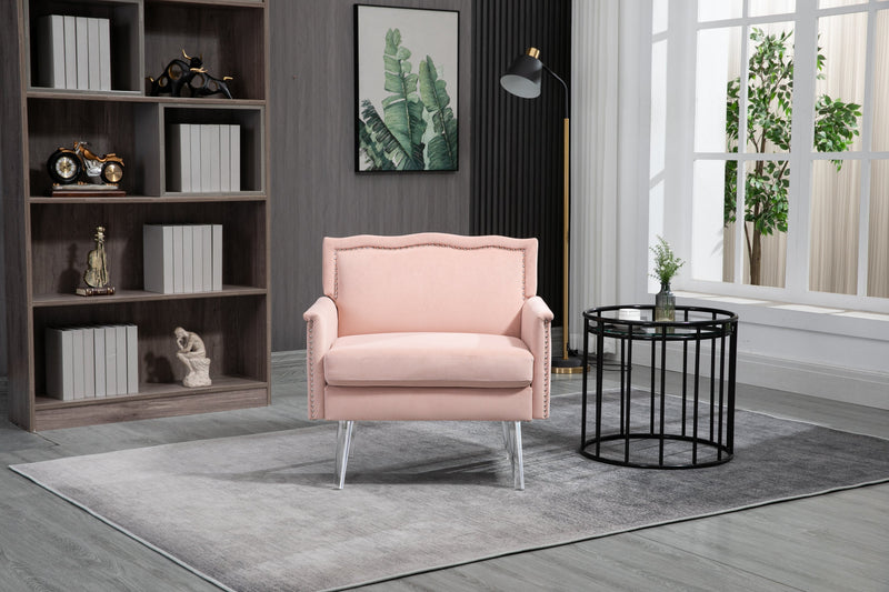 Accent Chair, Living Room Chair / leisure single sofa with acrylic feet