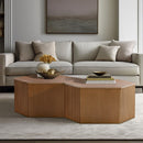 Hexagon Coffee Table With Fluted Design - Natural by HouseOfZazla
