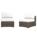 Seating Set With Cushions Handcrafted Wicker Design
