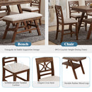 Topmax 6-Piece Wood Counter Height Dining Table Set with Storage Shelf by HouseOfZazla