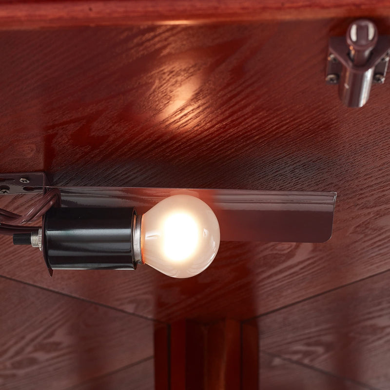 6 Shelf Lighted Corner Curio Cabinet with Adjustable Tempered Glass Shelves and Mirror Back, Cherry