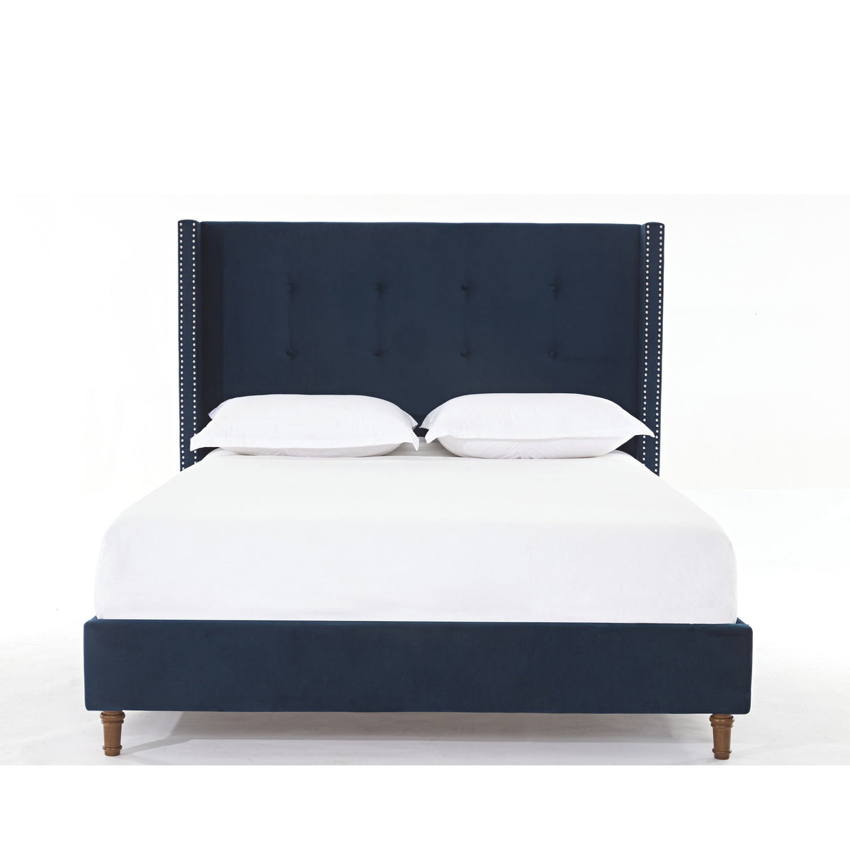 Peyton - Upholstered Bed With 54" High Headboard, Traditional Hand Buttoned Tufting, photo 30 of 40