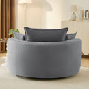 360° Swivel Accent Barrel Chair With Dual Layer Cushion And 3 Removable Pillows