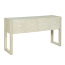 Geometric Carved Console Table With 3 Soft Close Drawers by HouseOfZazla