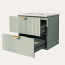 Modern Wall-Mounted Bathroom Vanity With 2 Drawers, Ideal For Small Bathrooms - Green by HouseOfZazla