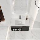 Wall Mounted Floating Bathroom Vanity With Open Shelf & Soft Close Door