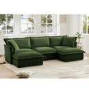 Slipcovered U Shape Sectional Deep Seat Sofa