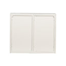 27.56"Glass Doors Modern Two-door Wall Cabinet with Featuring Three-tier Storage for Entryway Living Room Bathroom Dining Room,White