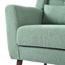 Modern Accent Chair, Teddy Fabric Living Room Chairs Comfy Reading Chair, Mid Century Accent Chair, Lounge Arm Chairs Armchair For Living Room Bedroom - Light Green by HouseOfZazla