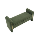 Modern Teddy Upholstered Large Bed End Bench With Arms And Storage by Unique Piece Furniture