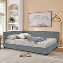 Mid-Century Storage Upholstered Tufted Bed Frame With Backrest And Armrests by HouseOfZazla