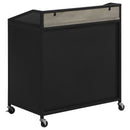 Arlette - 2 Door Mobile Home Bar Wine Cabinet With Smooth Rolling Casters - Black by HouseOfZazla