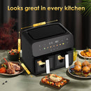 10QT Dual Air Fryer with Double Basket and Digital Touchscreen Control by HouseOfZazla