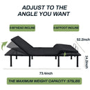 Adjustable Bed Base -FULL-THREE FOLD- Motorized Head and Foot Incline - Quick and Easy Assembly