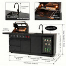 84-Inch Deluxe Stainless Steel Gas Outdoor Kitchen Barbecue Island Grill by HouseOfZazla