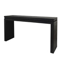 64in Modern Black Wood Console Table – Elegant Entryway Table with Decorative Beaded Trim