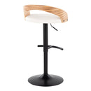 Grotto - Contemporary Adjustable Barstool With Swivel With Rounded T Footrest Elegant Design (Set of 2) by HouseOfZazla