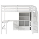 Loft Bed & L Shaped Desk, Drawers, Cabinet, And Storage Staircase by Unique Piece Furniture
