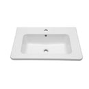 Rectangular Single Vanity Top With 1 Faucet Hole And Overflow, 28 X 19" - White by HouseOfZazla