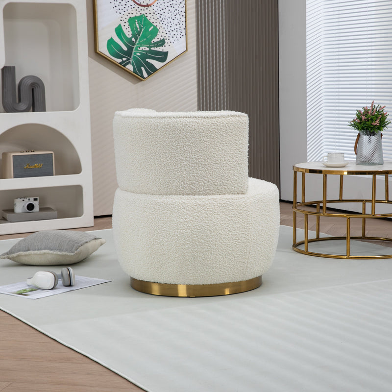 360 Degree Swivel Cuddle Barrel Accent Sofa Chairs, Round Armchairs with Wide Upholstered, Fluffy Velvet Fabric Chair for Living Room, Bedroom, Office, Waiting Rooms