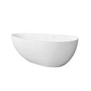 66.9" x 34" x 21.7" Freestanding Solid Surface Soaking Bathtub For Bathroom - Matte White by HouseOfZazla
