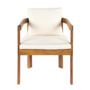 7 Pieces Acacia Wood Outdoor Dining Set with Cream Cushions by HouseOfZazla
