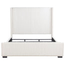 Natasha 65-inch Upholstered Eastern King Wingback Bed Cream