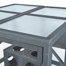 Outdoor Cat House With Shelves And Weather Protection, Removable Wood Boxes - Gray by HouseOfZazla