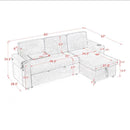 Multi Functional Pull Out Bed Sofa With Retractable Table, LED Lighting, USB Charging Ports & Cup Holders by HouseOfZazla