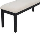 6-Piece Modern Style Dining Set with Faux Marble Table and 4 Upholstered Dining Chairs & 1 Bench (White)