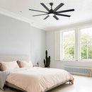 Ceiling Fan With Dimmable LED Light, 8 Blades, Smart Remote Control, Reversible DC Motor For Home Office And Living Spaces - Matte Black