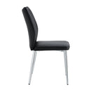 6 black dining chairs. Modern chairs from the Middle Ages. Made of PU material cushion and silver metal legs. Suitable for restaurants and living rooms
