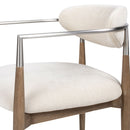 Artemis - Mixed Material Upholstered Dining Arm Chair - Warm White by HouseOfZazla