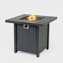 28-inch Iron Square Propane Fire Pit Table