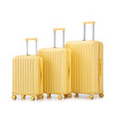 3-Piece ABS Spinner Wheel Luggage Set in Yellow