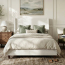 52.7" Tall Upholstered Wingback Queen Platform Bed Frame by HouseOfZazla