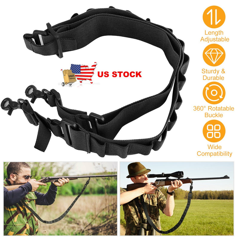 Tactical Shotgun Sling 2 Point Gun Sling Adjustable Shoulder Strap Rifle Shotgun Belts w/ 15-Shell Holders, photo 5 of 8