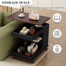 Adjustable End Table With Wheels, 360°Rotating Top And Storage Space by HouseOfZazla