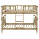 Abram Windsor Twin Over Twin Wood Bunk Bed with Ladder Almond