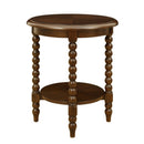 Philippe - Round End Table With Shelf - Brown by HouseOfZazla