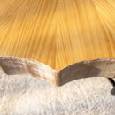 31.5 "Vintage Splicing Lace Shaped Coffee Table with Fir Wood Table Top and Concave Metal Cross Legs (Set of 2)