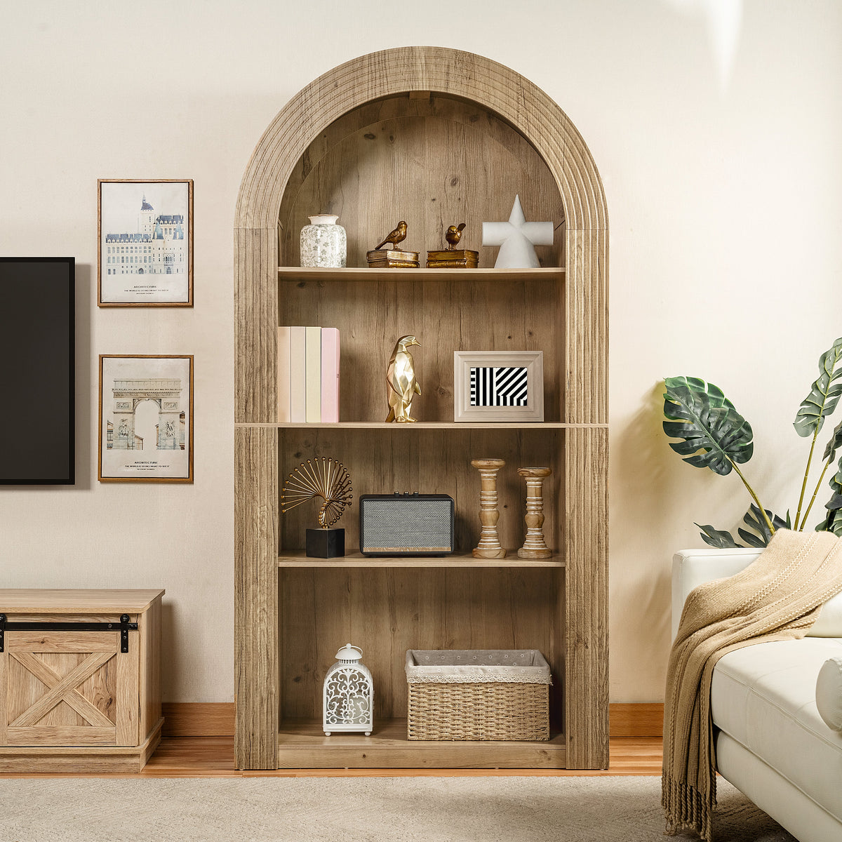 78.74" Tall Arched Bookcase, photo 2 of 10