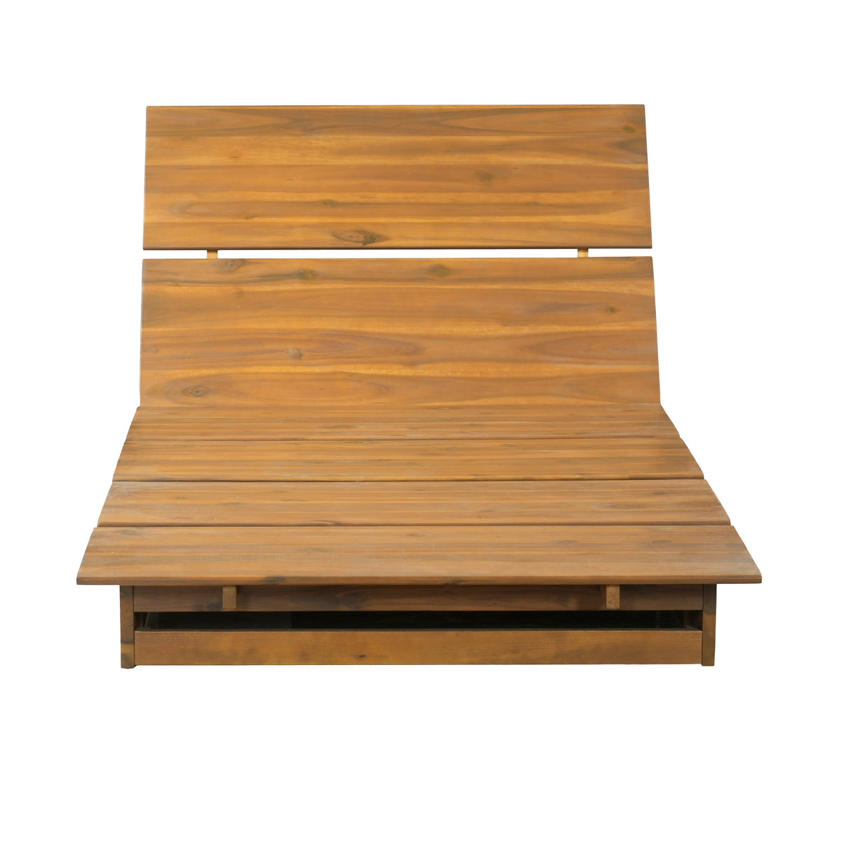 Acacia Wood Outdoor Chaise Lounge, photo 5 of 8